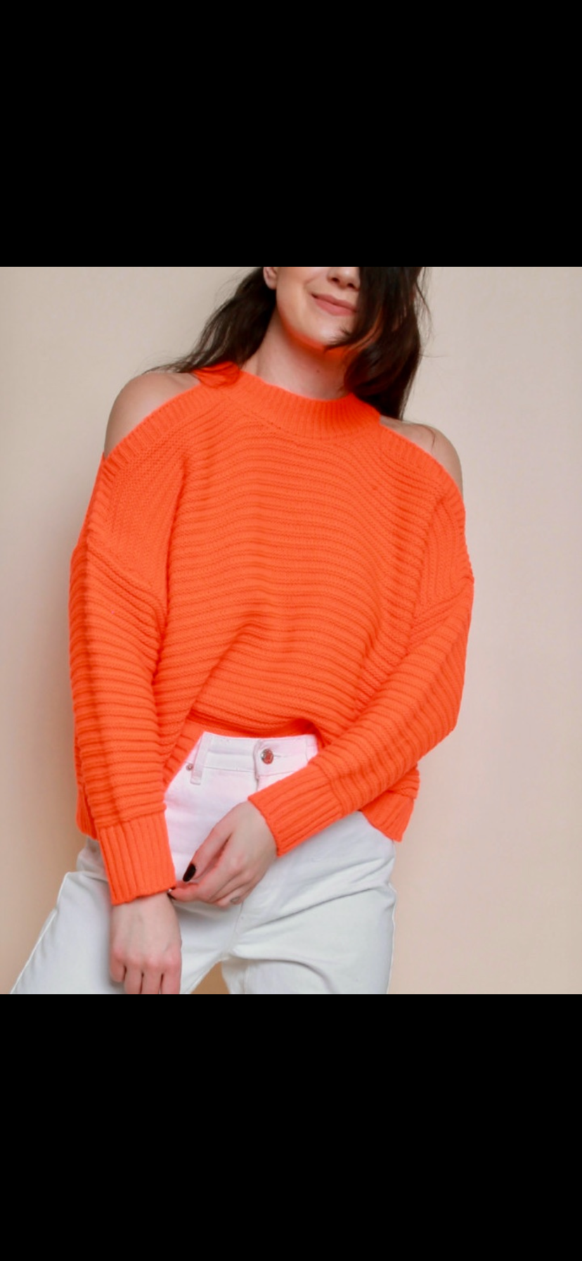 Cold Shoulder Neon Jumper