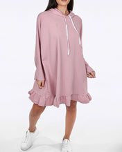 Load image into Gallery viewer, Baby Pink Frilled Hoody Dress
