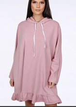 Load image into Gallery viewer, Baby Pink Frilled Hoody Dress
